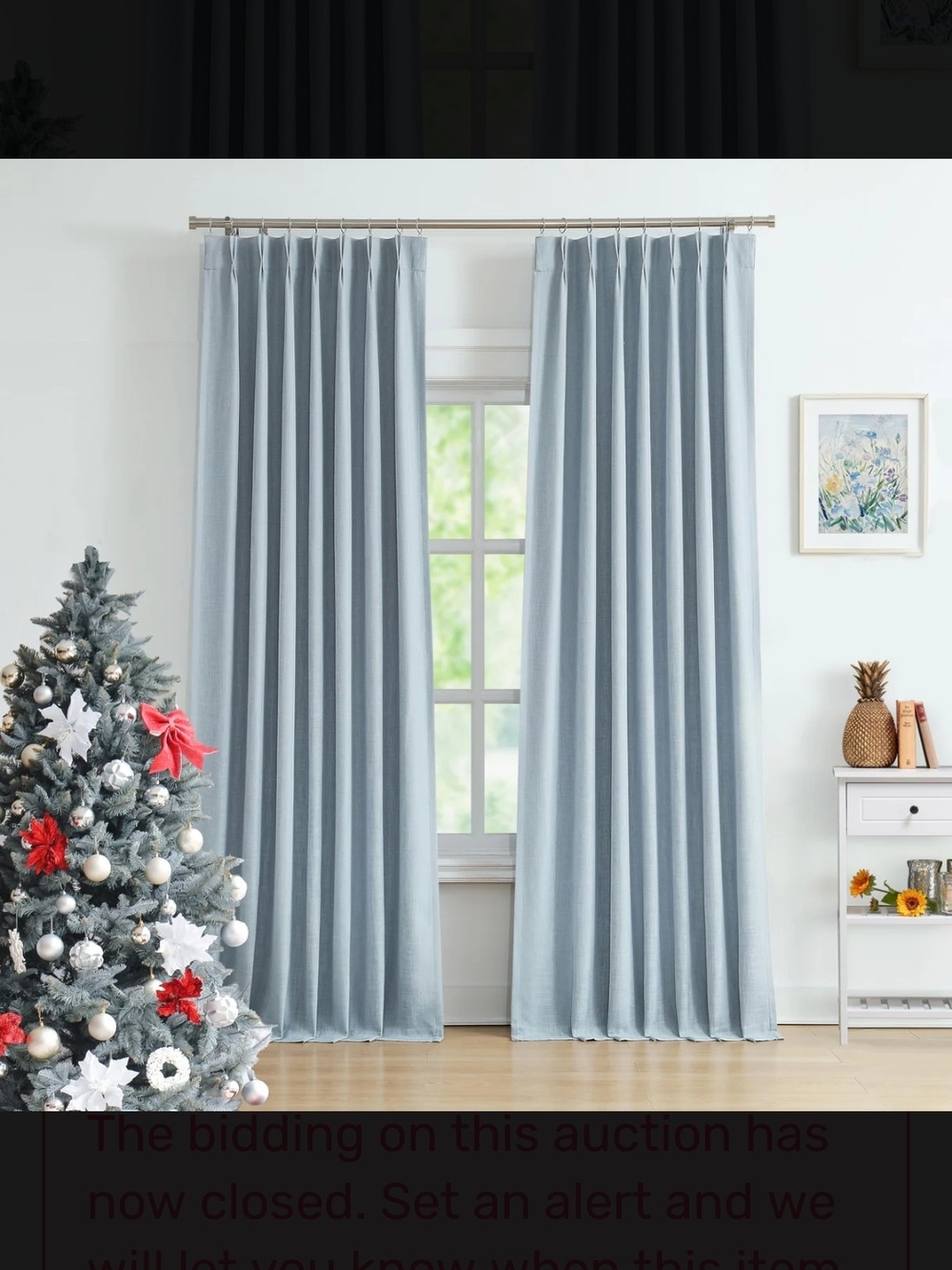 Light Blue Room-Darkening Curtain Panels - Modern Window Drapes